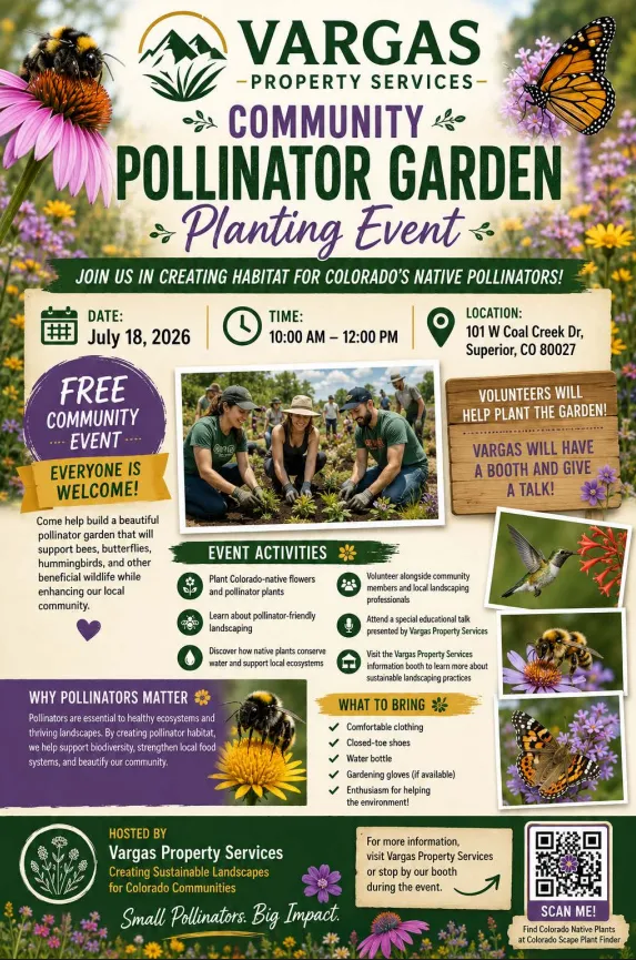 Colorado pollinator planting event poster