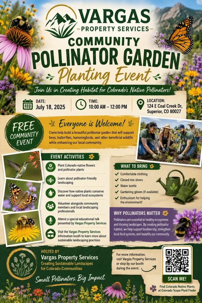 Colorado pollinator plants community event poster