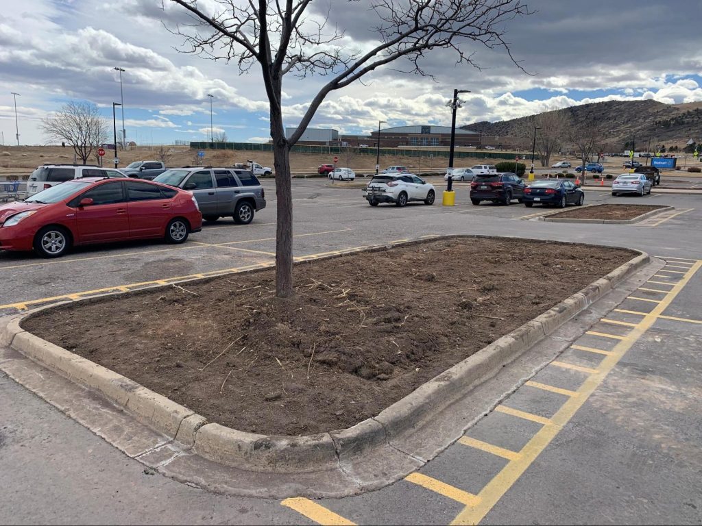 parking lot median before image
