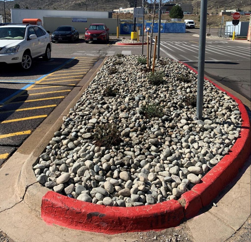 commercial renovation in parking lot results